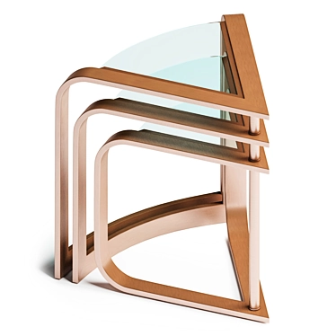 Copper Nesting Side Table 3D model image 1 