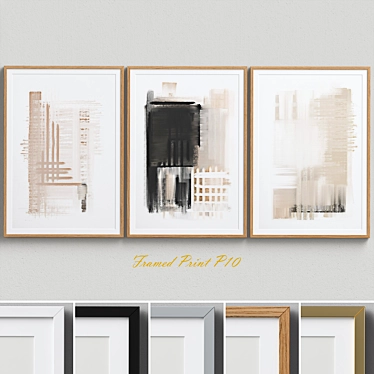 Scandinavian Minimalist Framed Print Set 3D model image 1 