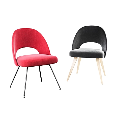 Sculptural Saarinen Armless Chair 3D model image 1 