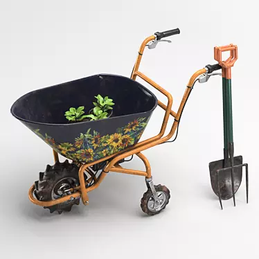 Sherpa Power Barrow SPB500: Convenient Wheelbarrow & Garden Tool Set 3D model image 1 