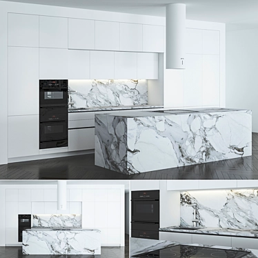 Modern Kitchen 3D Model 3D model image 1 