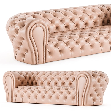 Elegant Italian Leather Sofa 3D model image 1 