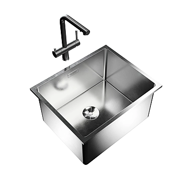 Blanco Andano & Fontas: Stainless Steel Sink and 2-in-1 Mixer 3D model image 1 