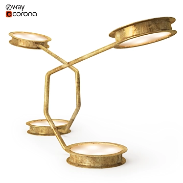 Ceccotti After Glow Brass Glass Floor Lamp 3D model image 1 