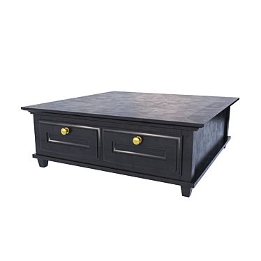 Classic Style Coffee Table with Drawers 3D model image 1 