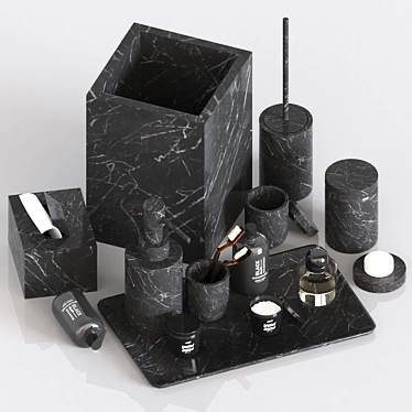 Marble Stone Bathroom Set 3D model image 1 