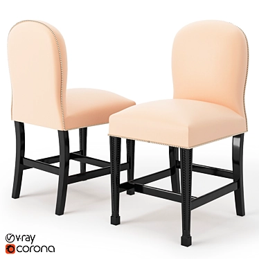 Chic Chelini Upholstered Chair 3D model image 1 