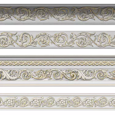 Elegant Cornice Set - 4 Designs 3D model image 1 