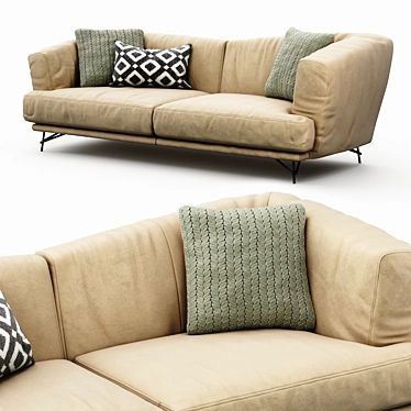 Luxurious Lennox Sofa: Elegant, Spacious, and Comfortable 3D model image 1 