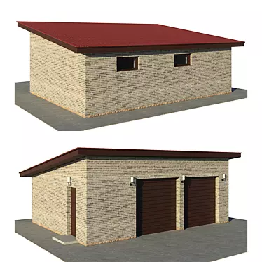 Spacious Double Car Garage - Lowpoly, 2k Textures 3D model image 1 