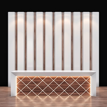 Modern Reception Desk - W 3500 x H 1000 x D 600 mm 3D model image 1 