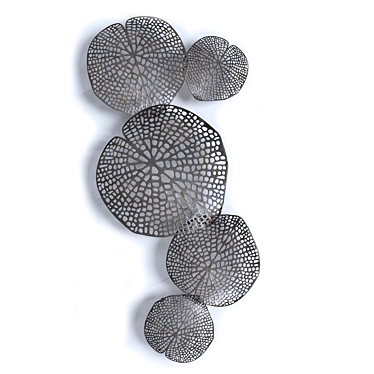 Modern Metal Lotus Leaf Wall Decor 3D model image 1 