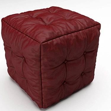 Leather Cube Pouf 3D model image 1 