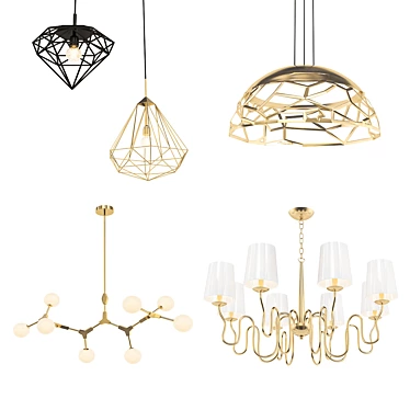 Contemporary Pendant Lighting Collection 3D model image 1 