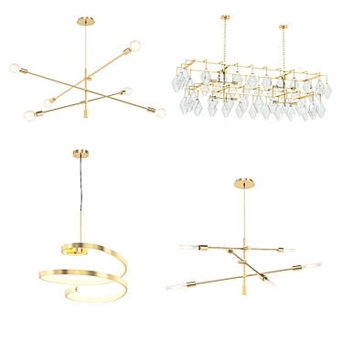 Modern Collection Chandeliers 3D model image 1 