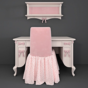Elegant Dolfi Table & Chair 3D model image 1 