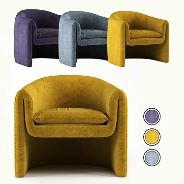 Velvet Artistic Chair 3D model image 1 