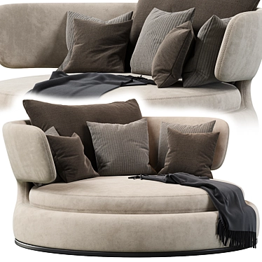 Luxurious Amoenus Soft Swivel Sofa 3D model image 1 