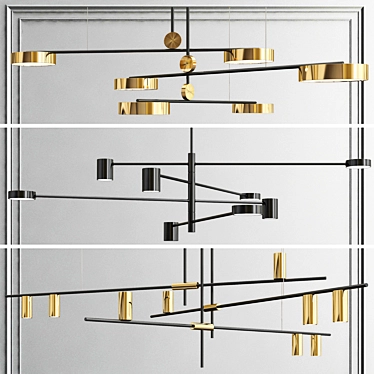 Sleek Chandelier Collection: TECHNUM LED, MOTVIKT, Casa 3D model image 1 