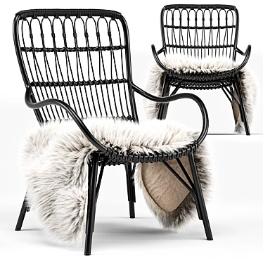 Medan Graphite Lounge Chair - Sleek and Stylish Seating 3D model image 1 