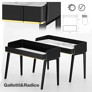 Gallotti & Radice Soho Writing Desk 3D model image 1 