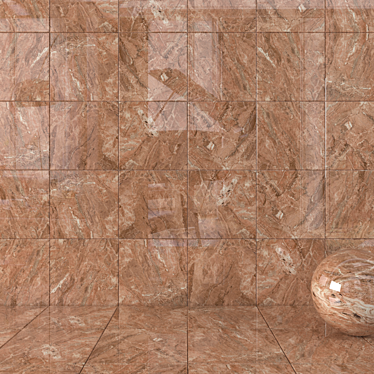 Elegant Bergama Brown Wall Tiles 3D model image 1 