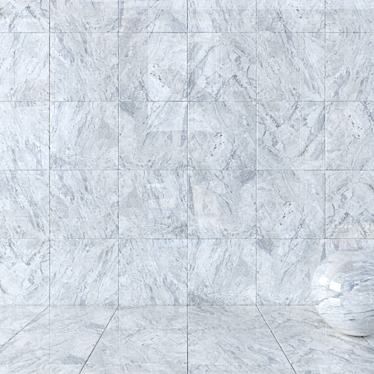 Title: Bergama Gray Wall Tiles - Modern & Versatile 3D model image 1 