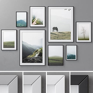 Elegant Memories: 110-Piece Photo Frames 3D model image 1 