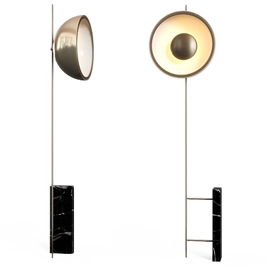 Modern Steel Floor Lamp 3D model image 1 