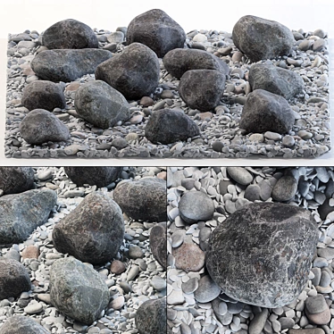 Smooth Square Stone Pebble Big - N1 3D model image 1 