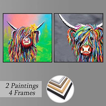 Versatile Set of Wall Paintings 3D model image 1 