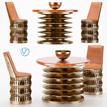 Elegant Dining Set 3D model image 1 