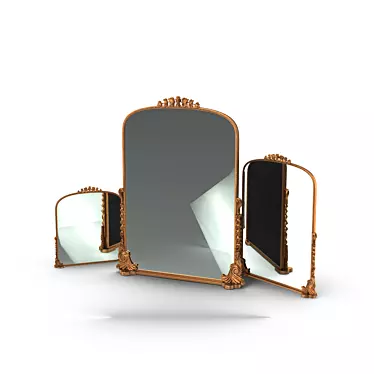Elegant Primrose Reflective Mirror 3D model image 1 
