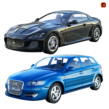 Realistic 3D Model Cars - Maserati & Audi 3D model image 1 