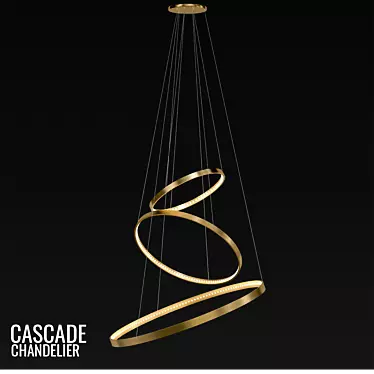 Modern Cascade Pendant Light. 3D model image 1 