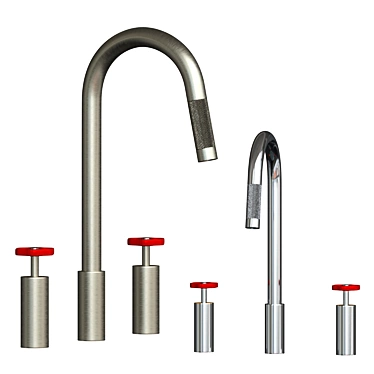 GESSI OFFICINE Chrome Kitchen Tap 3D model image 1 