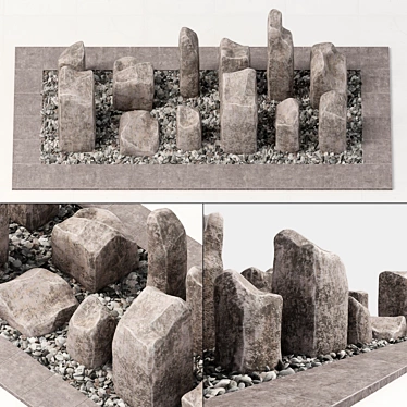 Smooth Stone Block Fundament - Polygons: 210000 3D model image 1 