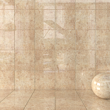 Luxurious Emperor Gold Wall Tiles 3D model image 1 