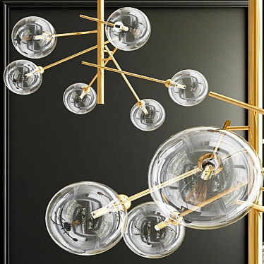 Bronze Straight 6 Chandelier 3D model image 1 