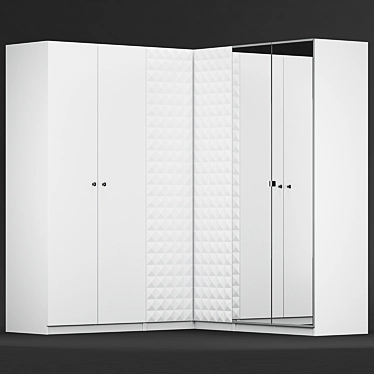 Stylish and Spacious Ikea PAX Corner Wardrobe 3D model image 1 