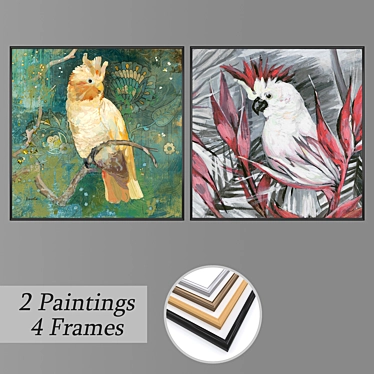 Versatile Wall Art Set: 2 Paintings, 4 Frame Options 3D model image 1 