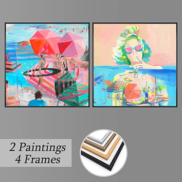 Modern Art Set: No. 822 Wall Paintings 3D model image 1 