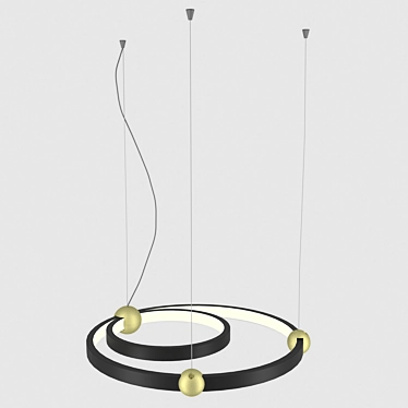 Galaxy Bronze Pendant Chandelier 3D model image 1 