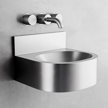 Vandal-Proof Stainless Steel Sink 3D model image 1 