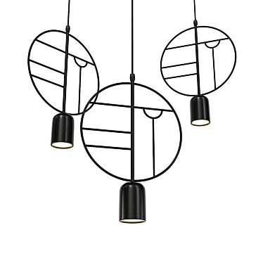 Modern Matte Black Single Pendant Lamp 3D model image 1 