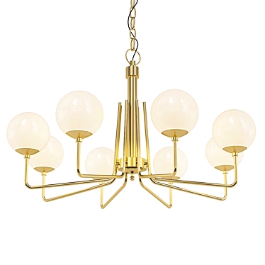 Antique Brass Ray Chandelier 3D model image 1 