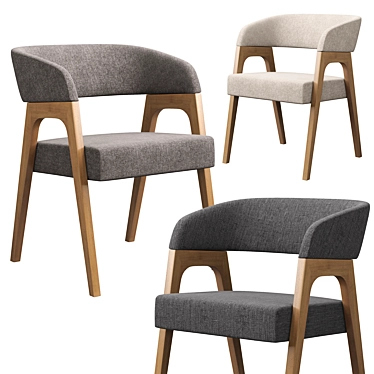 Sophisticated Bern Chair: Elegant Comfort in Grey, Beige, and Dark Brown 3D model image 1 
