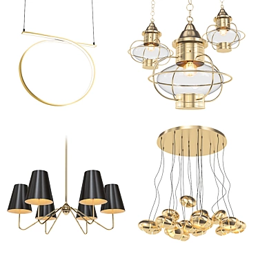 Modern Chandelier Collection 3D model image 1 