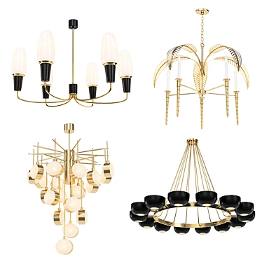Modern Chandelier Collection 3D model image 1 
