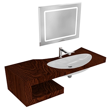 Elegant Aquaton Rimini Mirror 3D model image 1 